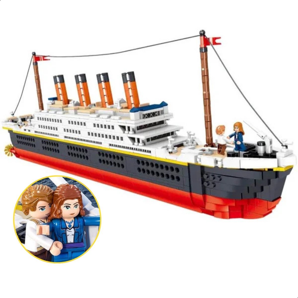 Zhe Gao - Titanic bouwset incl. 2 minifigures | Classic creator boot | STEM educatief speelgoed icons modelbouw niet compatibel met lego | Cruise schip bouwpakketten voor volwassenen & kinderen | Bouwdoos met 1294 bouwstenen